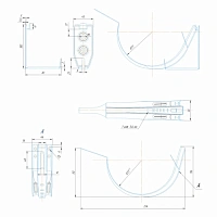 Крюк крепления короткий регулируемый AQUASYSTEM оцинкованная сталь, D 150/100 мм