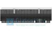 0832A Комплект Gidrolica Light: лоток водоотводный ЛВ-30.38.28 - пластиковый c решеткой РВ -30.37.100 ячеистой стальной оцинкованной кл. А15