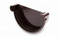 Galeco PVC 124 Заглушка левая для желоба 110мм ПВХ, RAL 8019 - темно-коричневый
